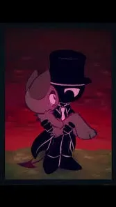 ai character: Gray X Black background