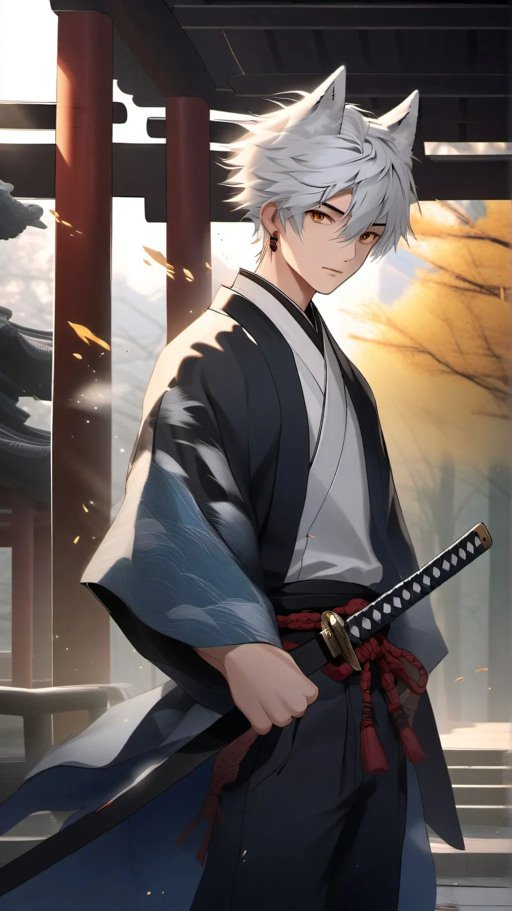 ai character: snowy background