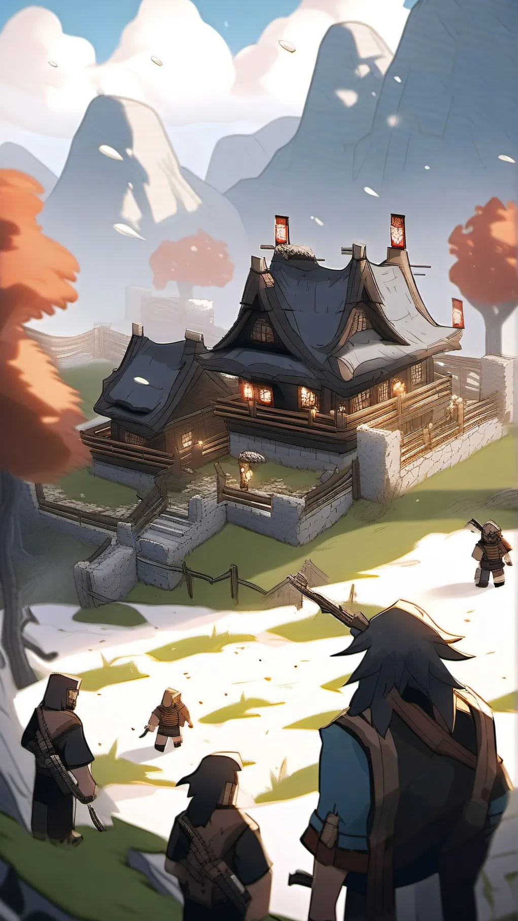 ai character: minecraft war  background