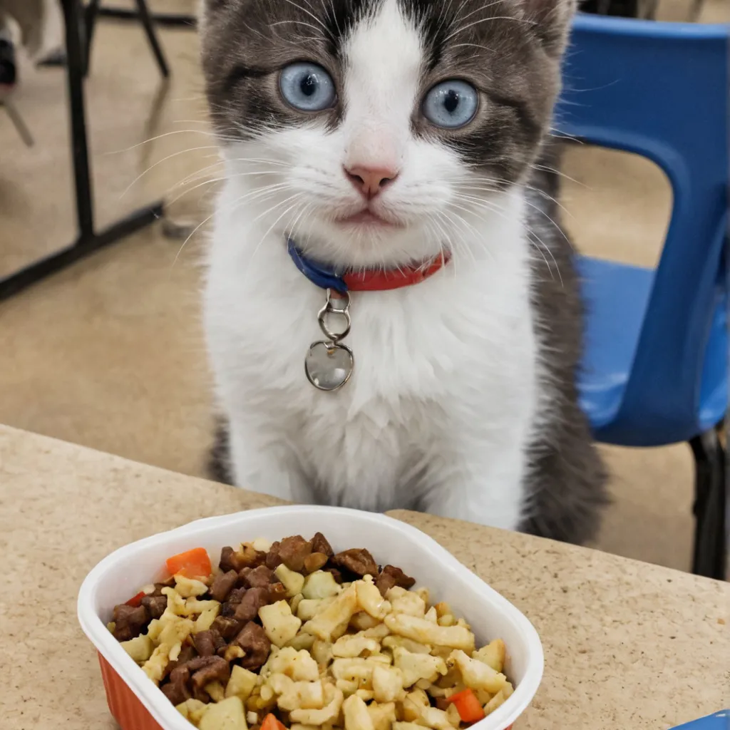 chat with ai character: hungry school cat