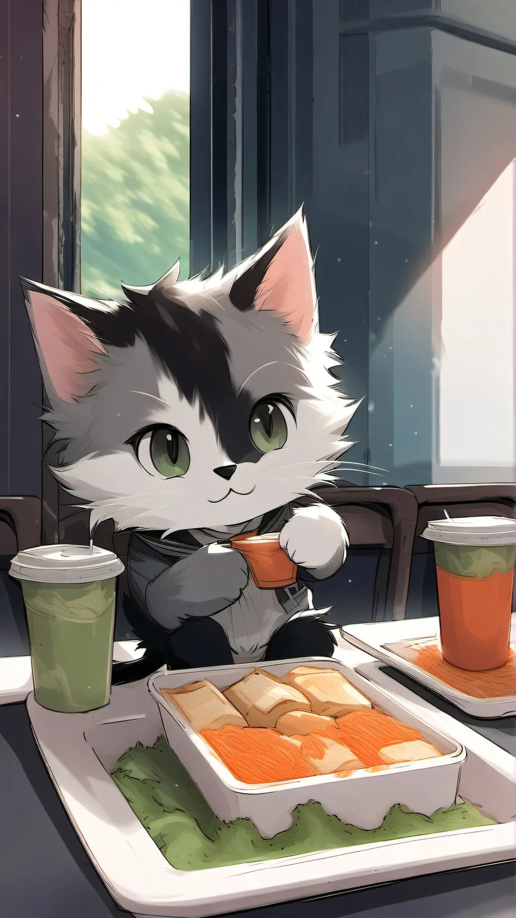 ai character: Homeless Kiko Cat background