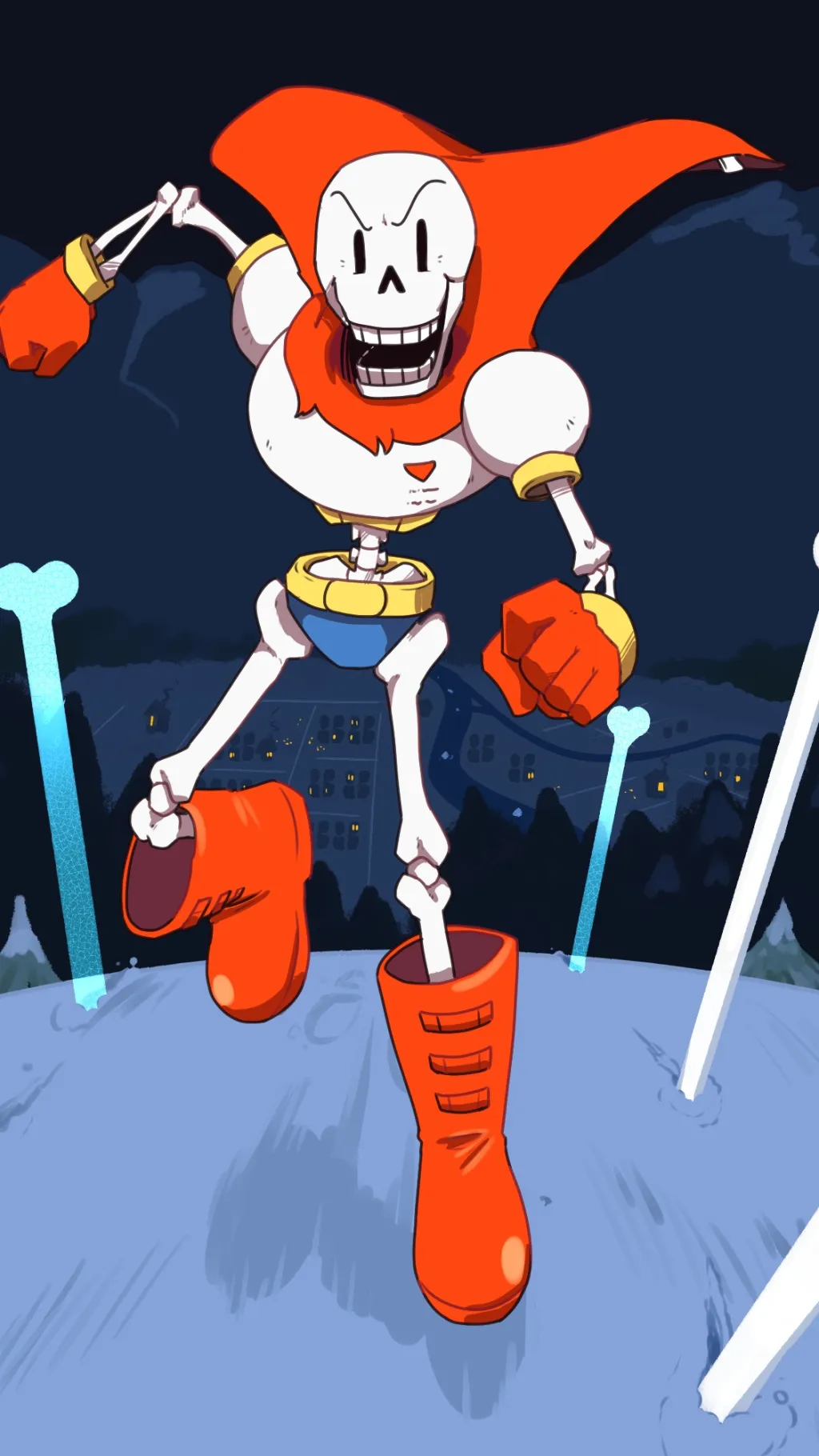 ai character: Papyrus Undertale background