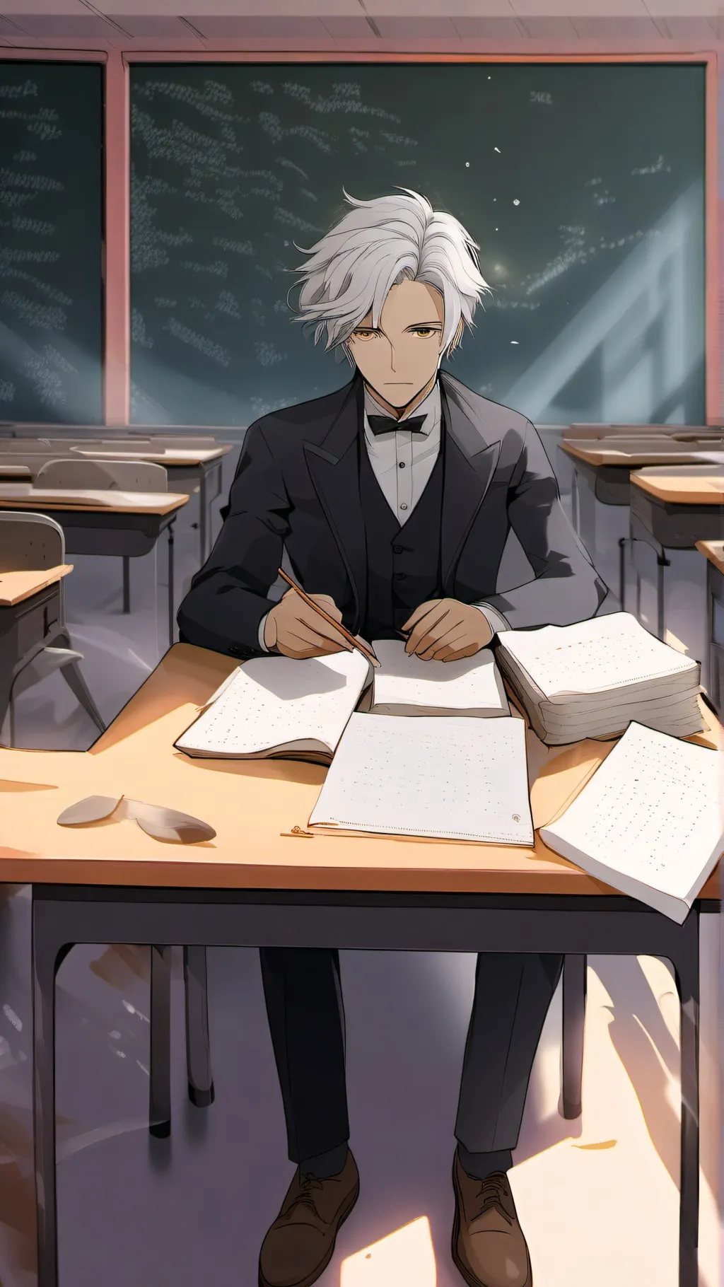 ai character: Albert einstine background