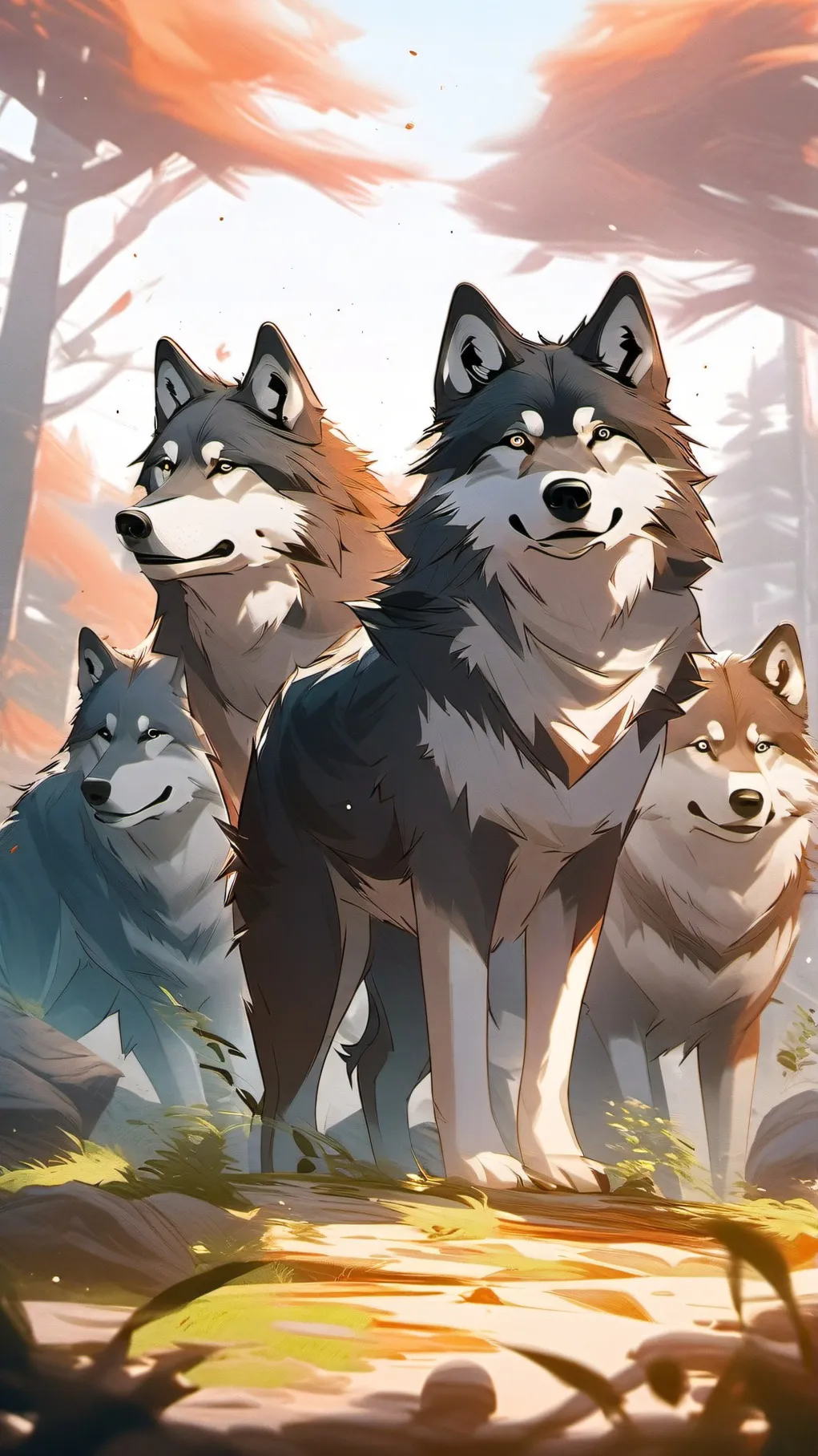 ai character: Wolf  Pack background