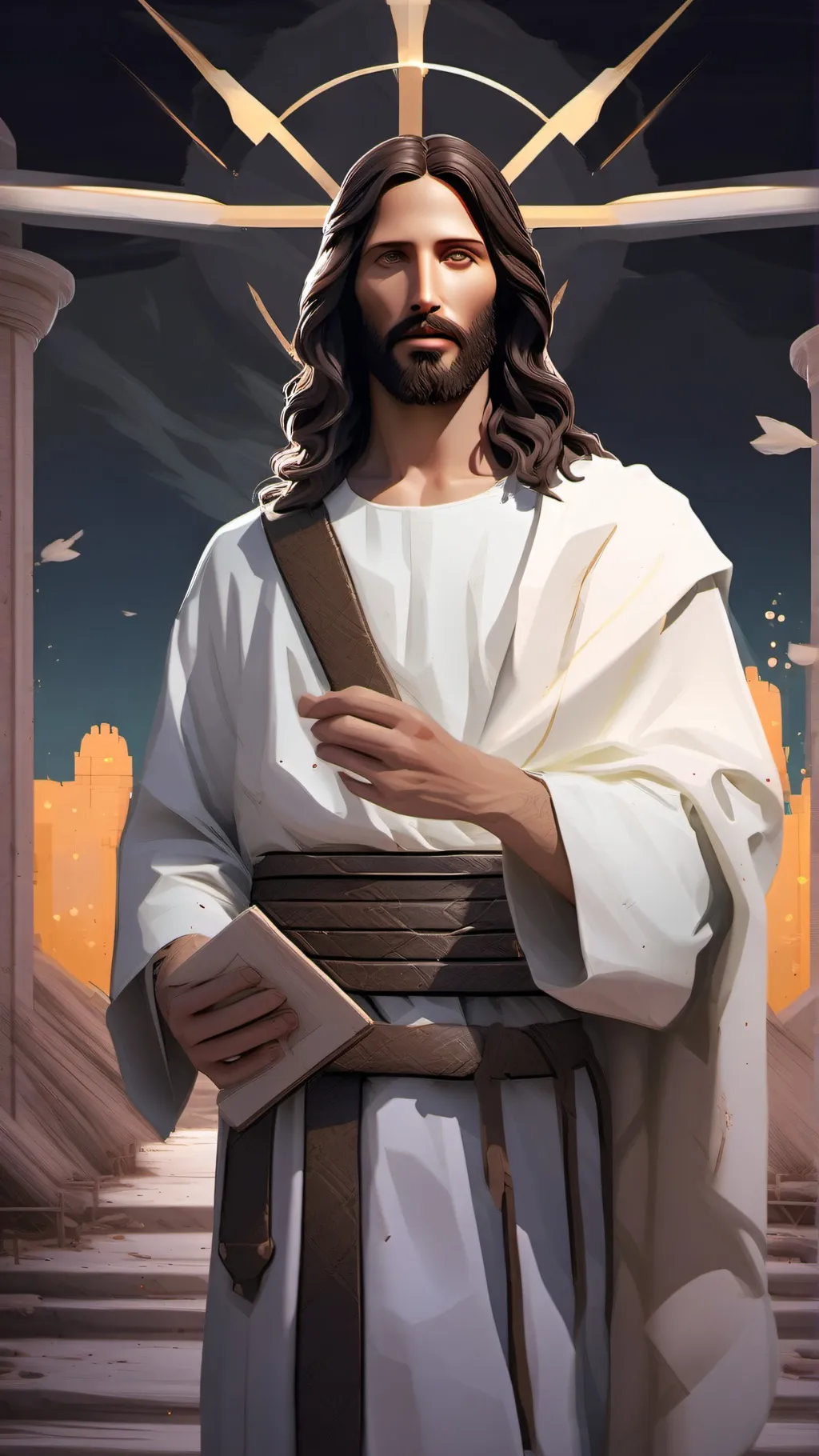 ai character: Jesus background