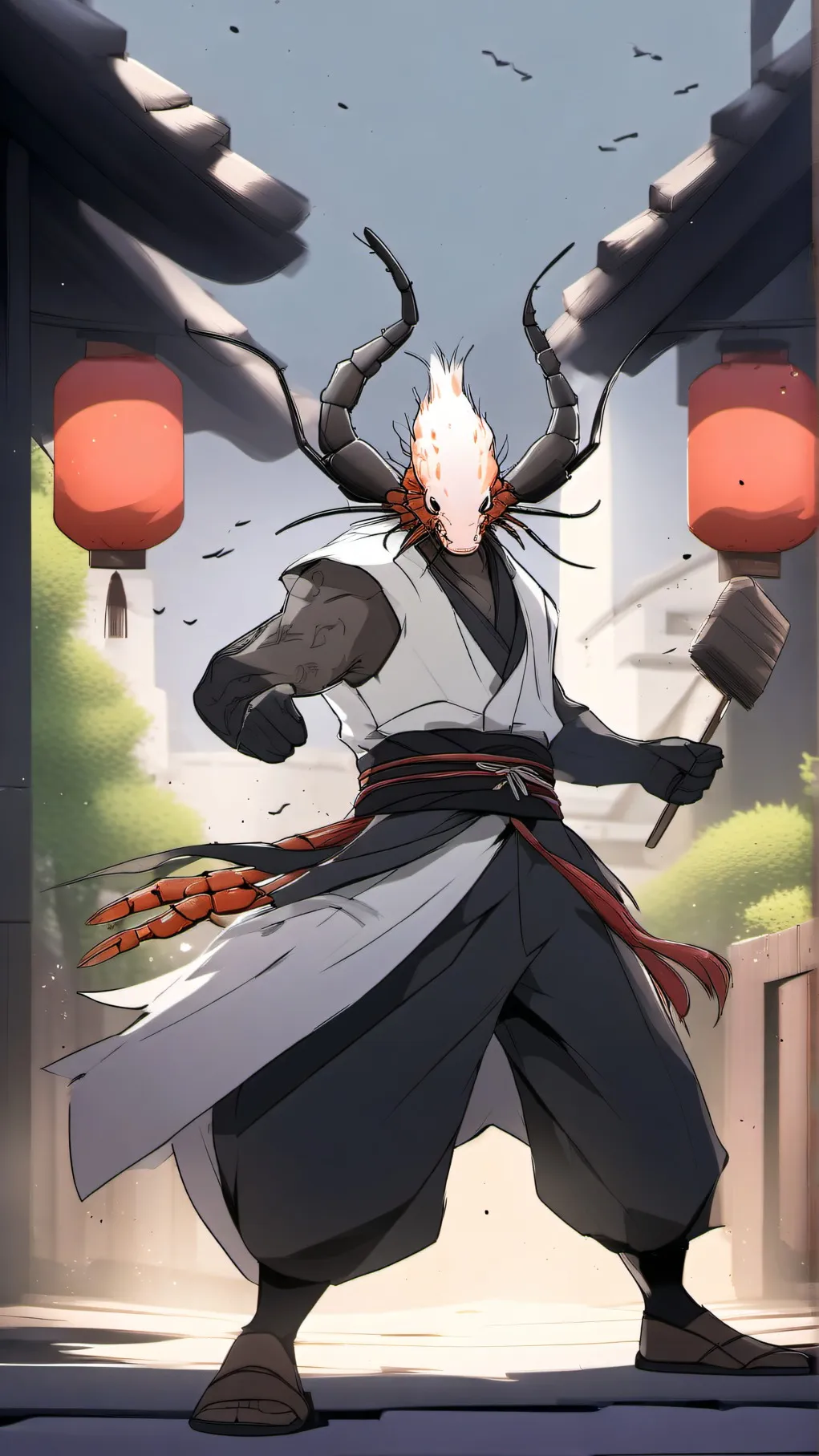 ai character: SHRIMPO ):< background