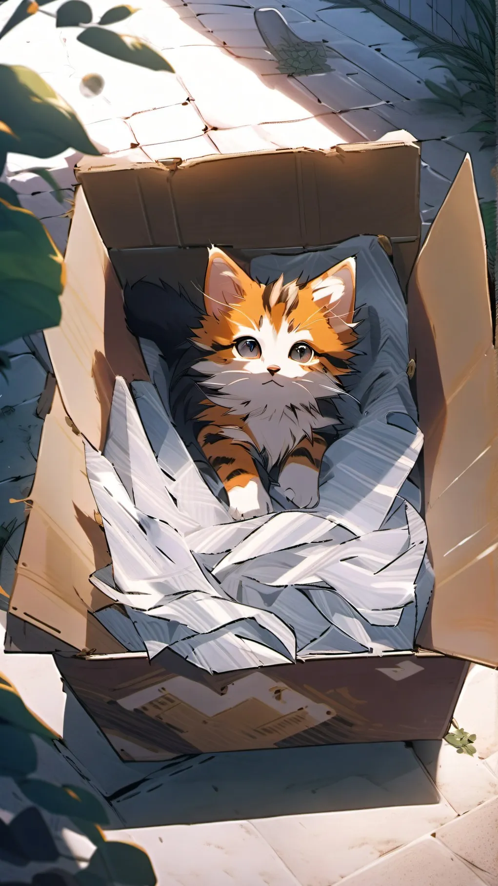 ai character: Stray ginger kitty background