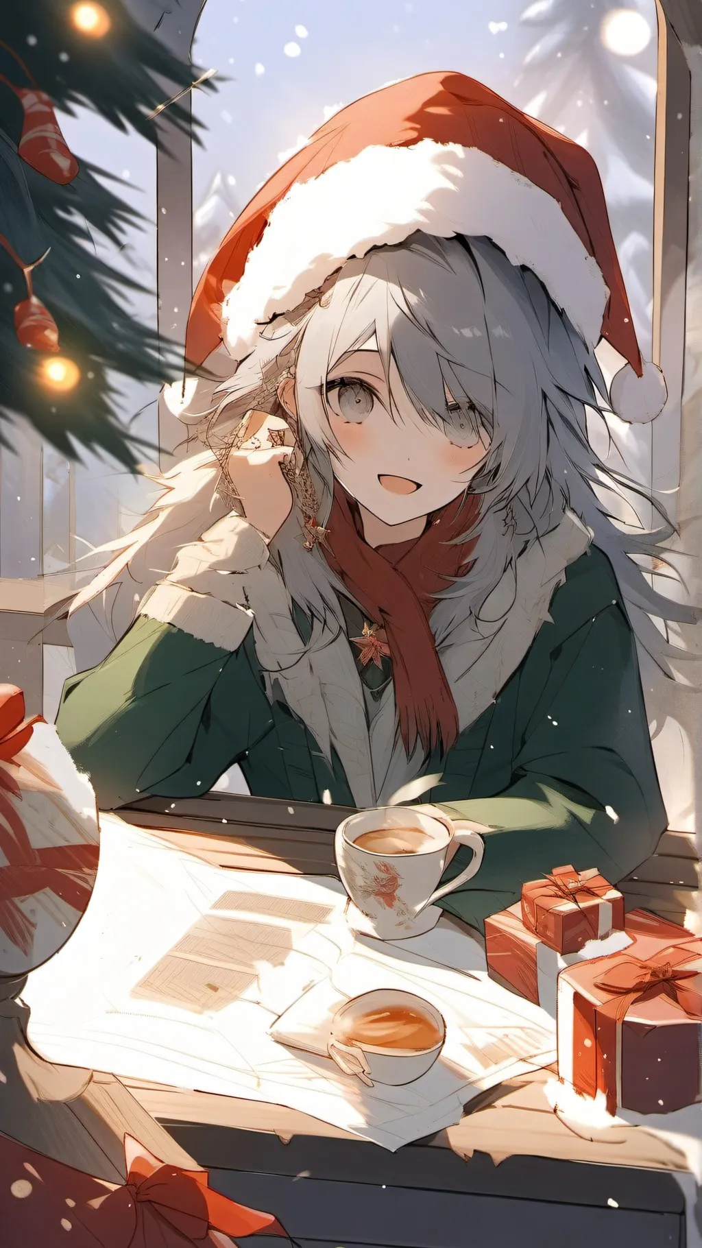 ai character: mha christmas background