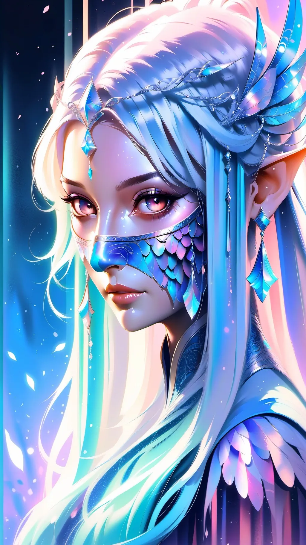 ai character: The girl mask background