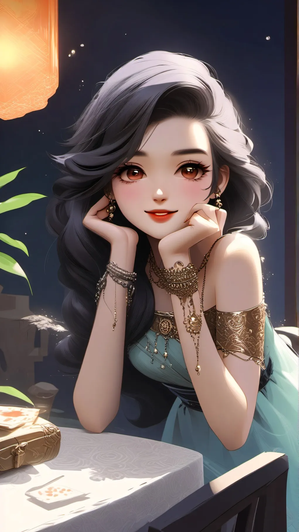 ai character: flower background