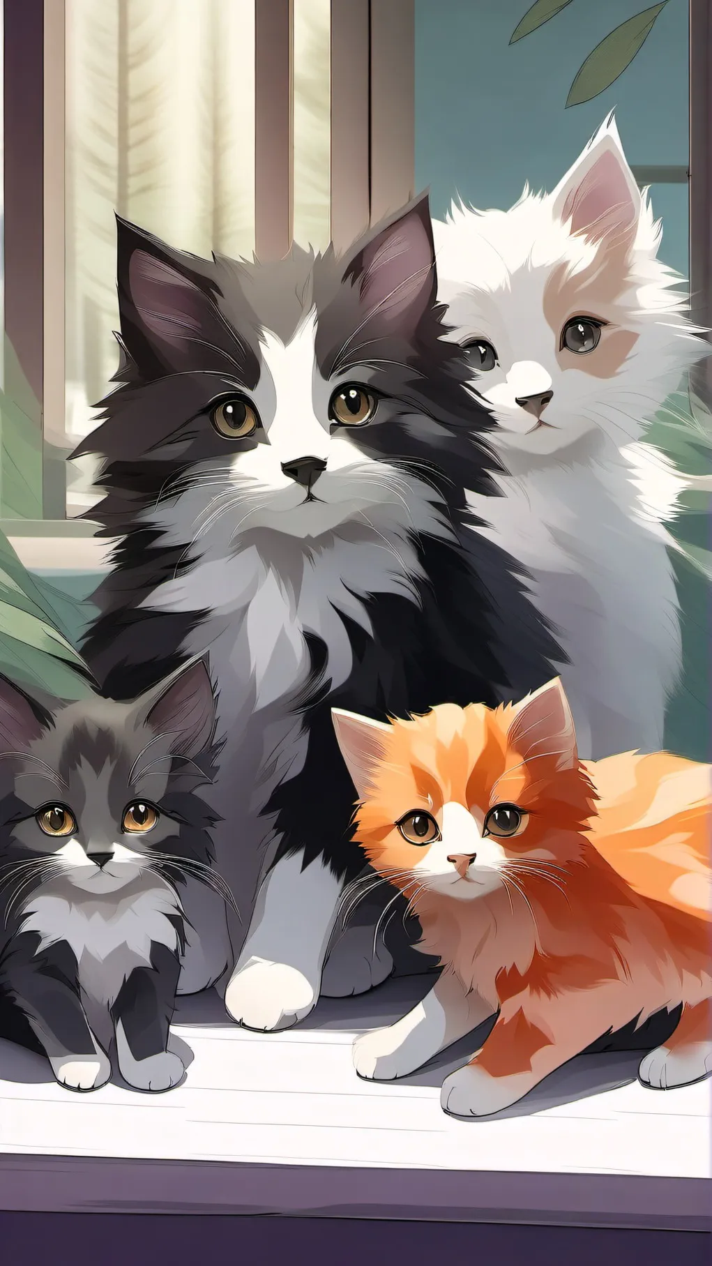 ai character: cats background
