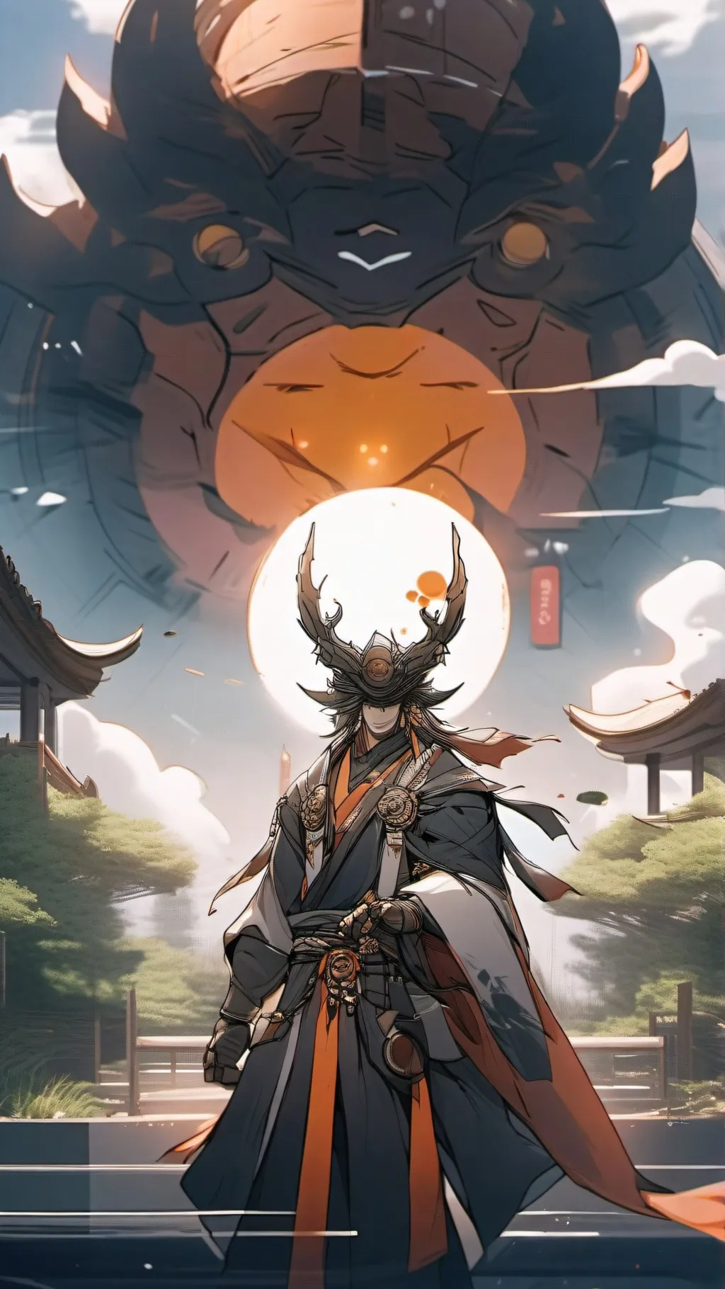 ai character: god of fire/Blaze background