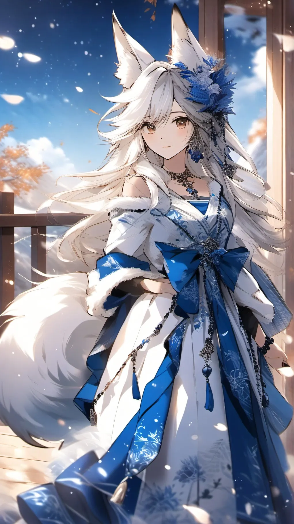 ai character: winter background