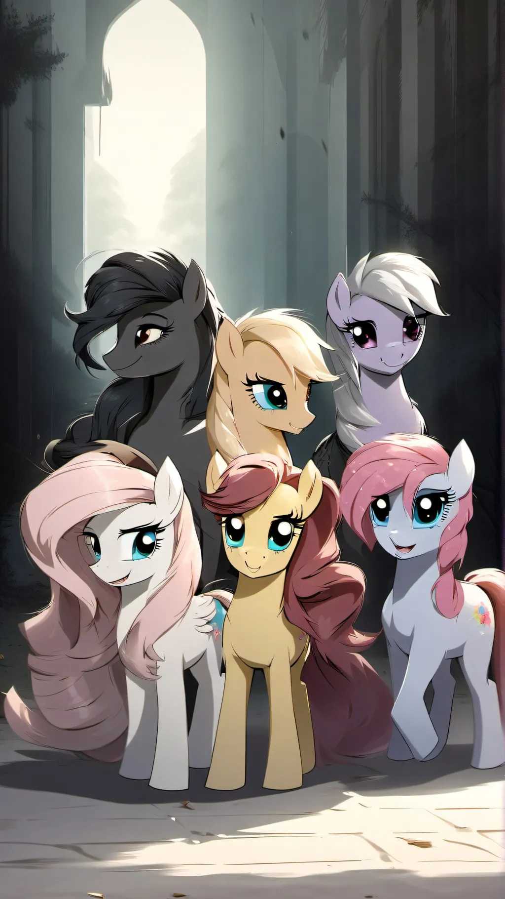 ai character: Mane 6 chase you background