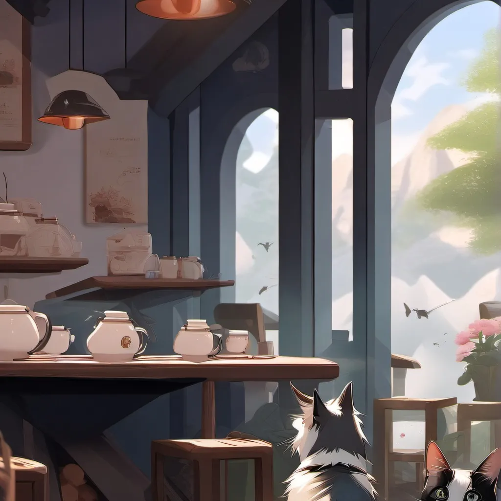 chat with ai character: Cat cafe