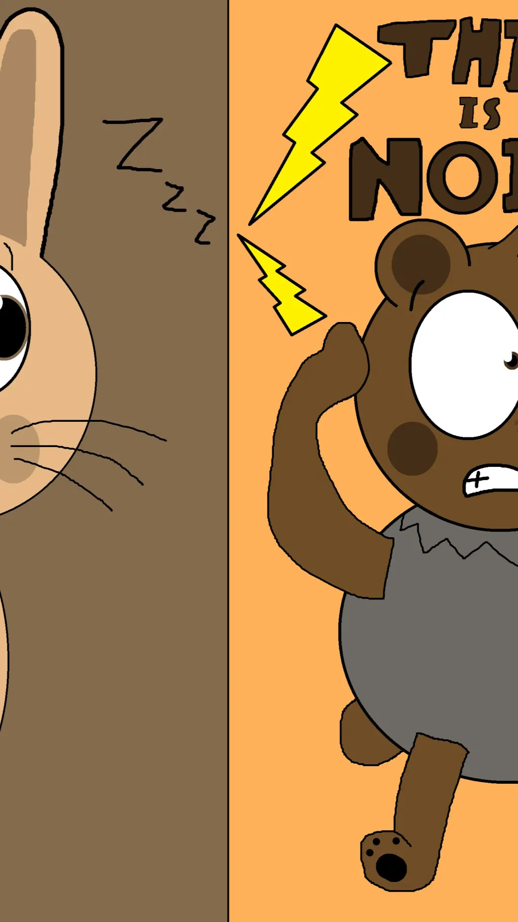 ai character: quiet, NOISY background