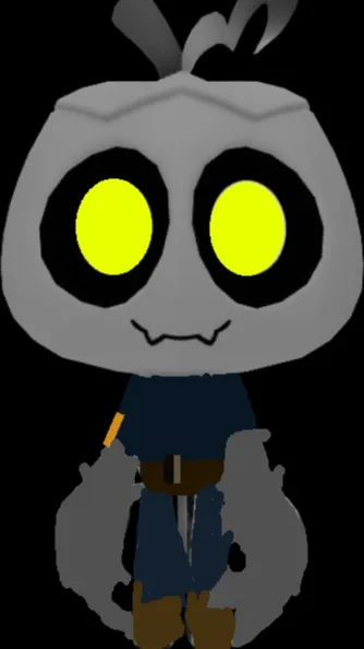 ai character: white pumpkin background