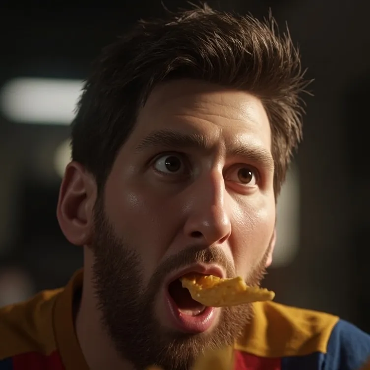 chat with ai character: Messi but fatter