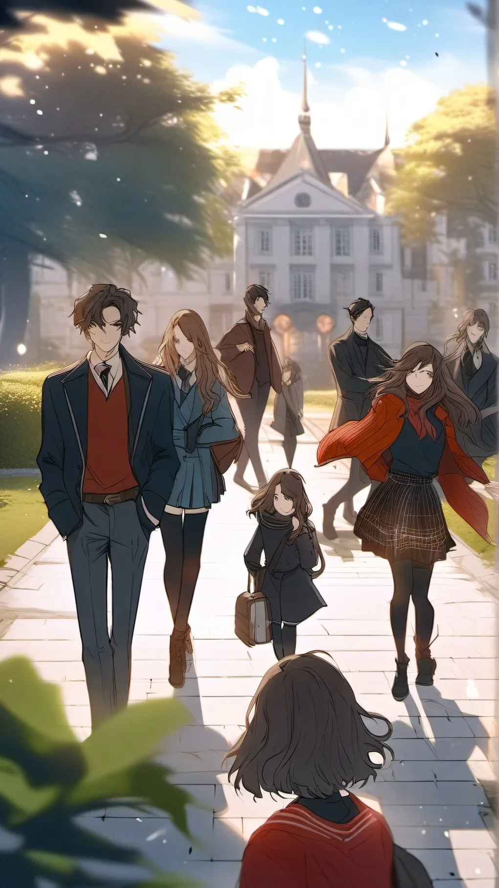 ai character: nouveau lycée background