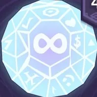 chat with ai character: Infinity sided die