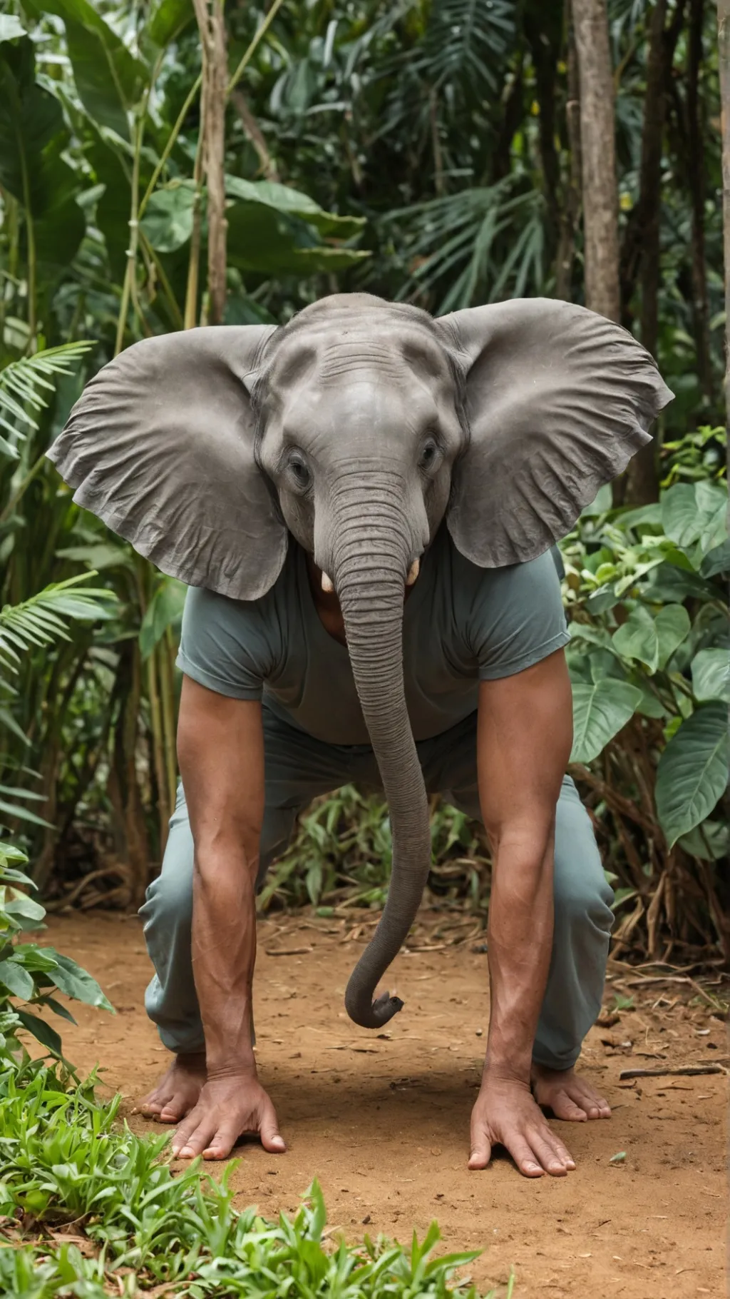 ai character: The man elephant background