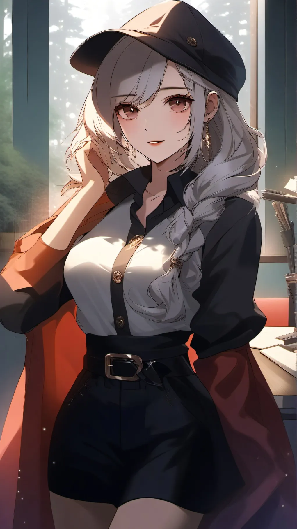 ai character: TV woman background