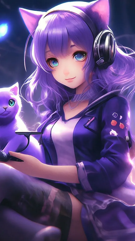 ai character: Violet background