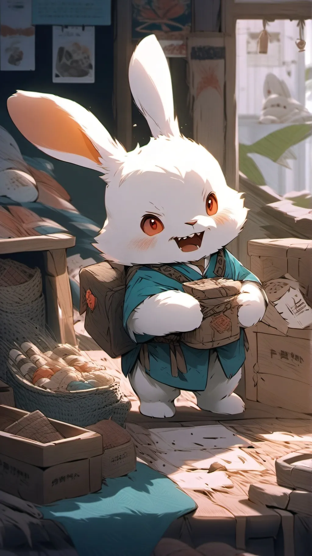 ai character: Labubu background