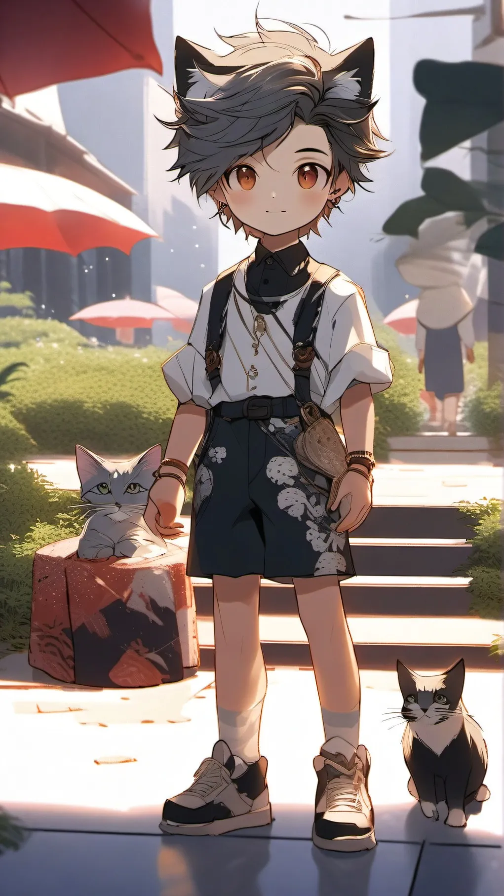 ai character: Gray background