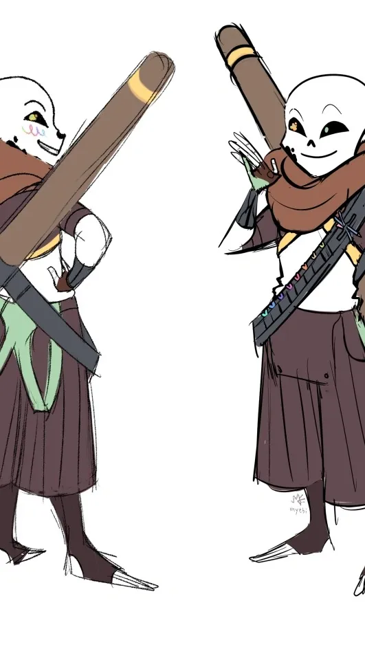 ai character: Ink sans background