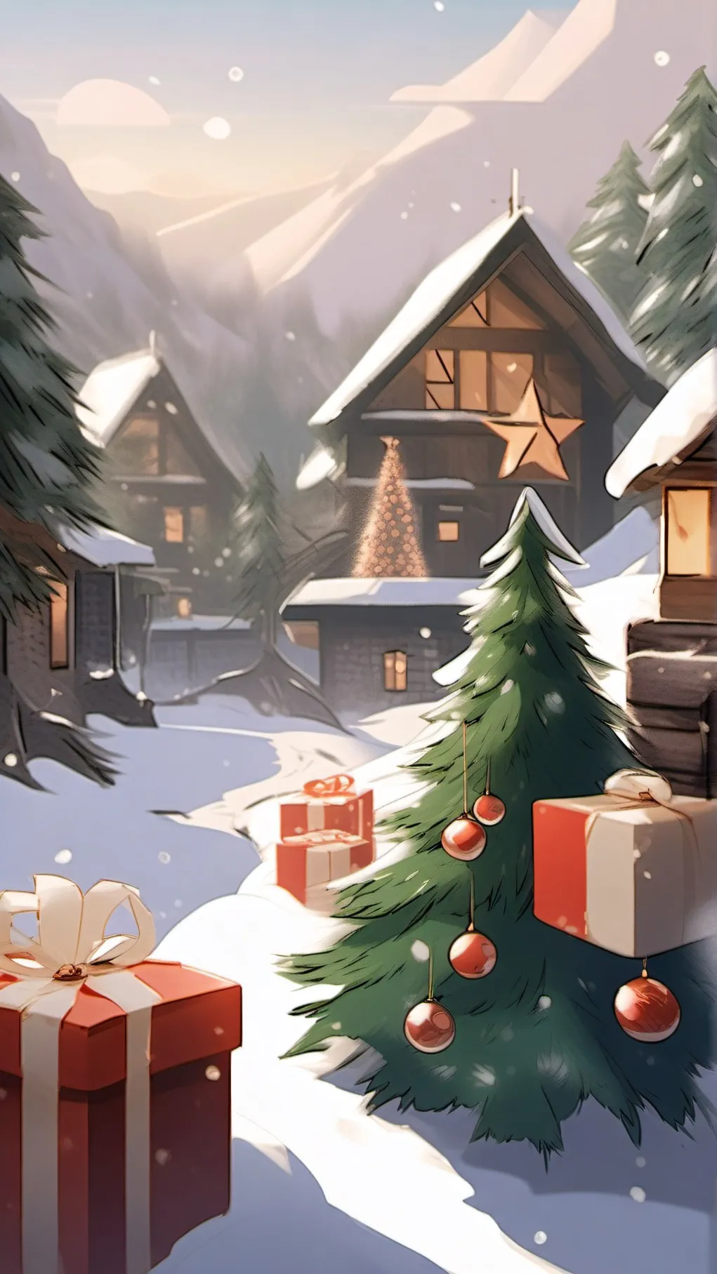 ai character: DW D7: Christmas background