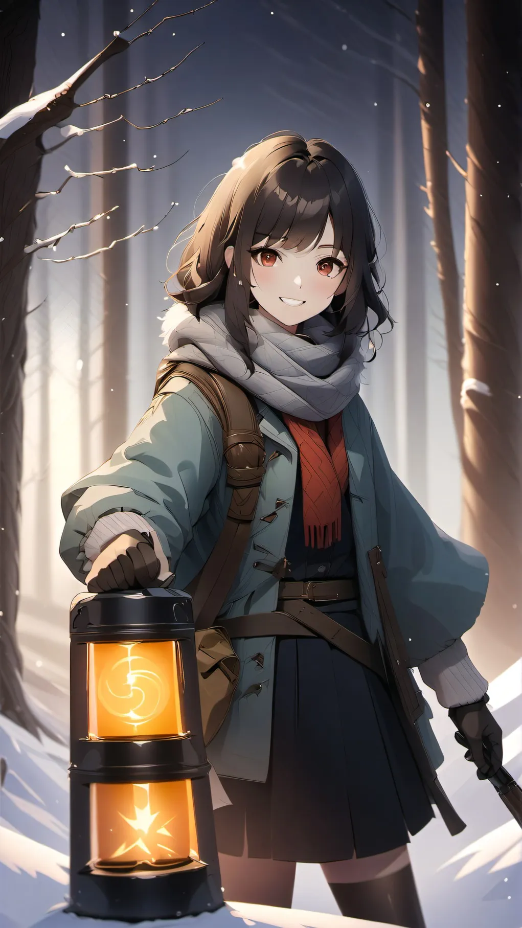 ai character: Snowy background