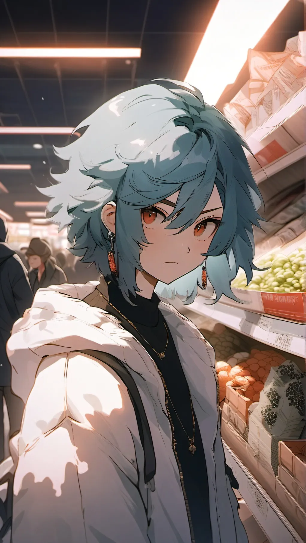 ai character: karen at store background