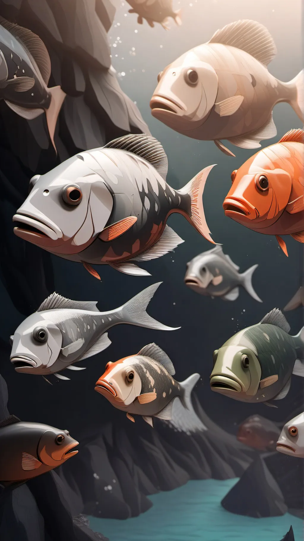 ai character: Piranha 3D background