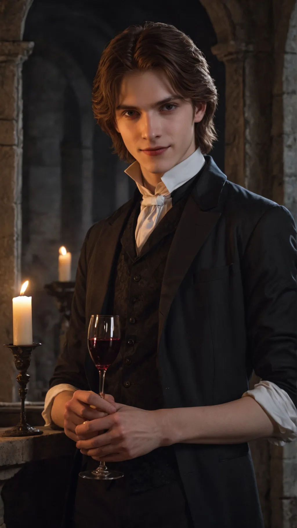 ai character: milo i vampire background