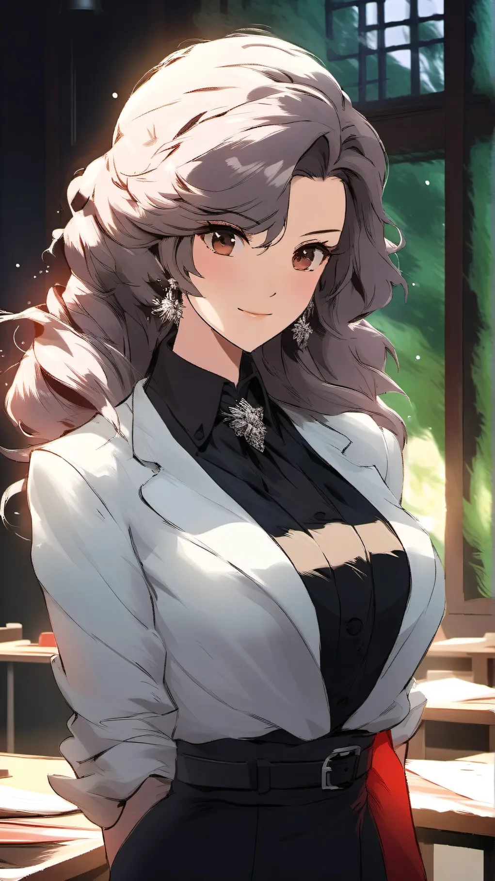 ai character: Madam Stricta  background