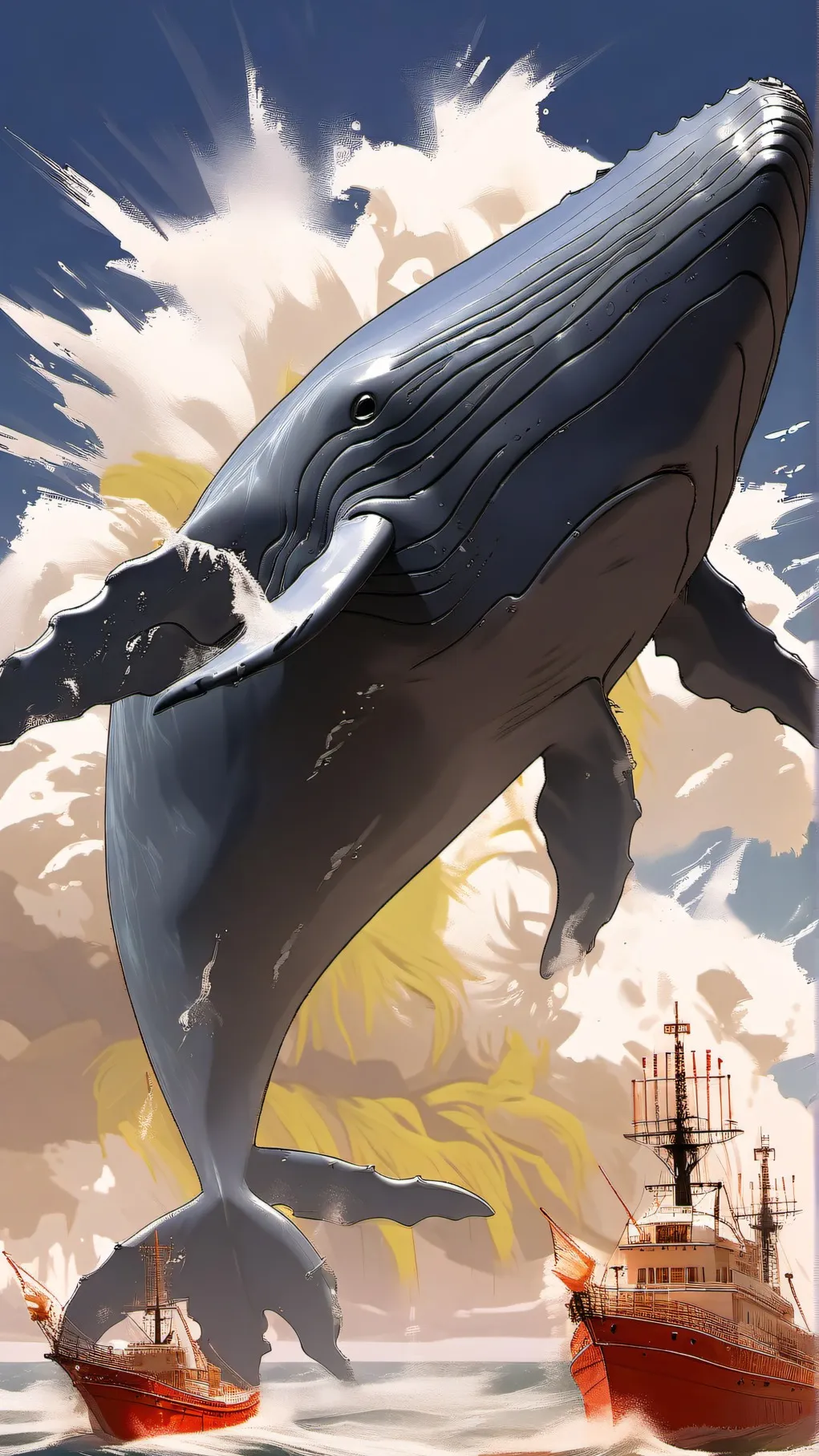 ai character: kny beach party background