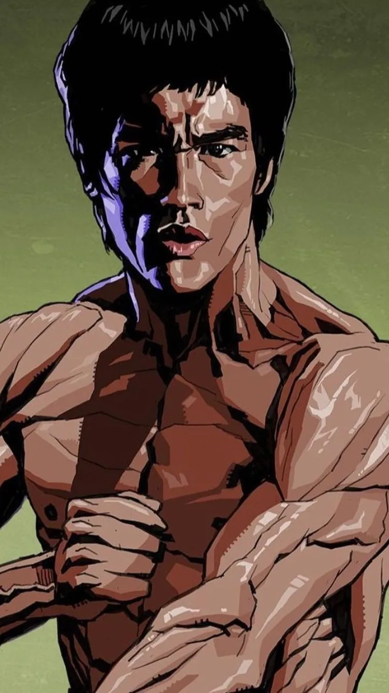 ai character: Bruce Lee en FPE background