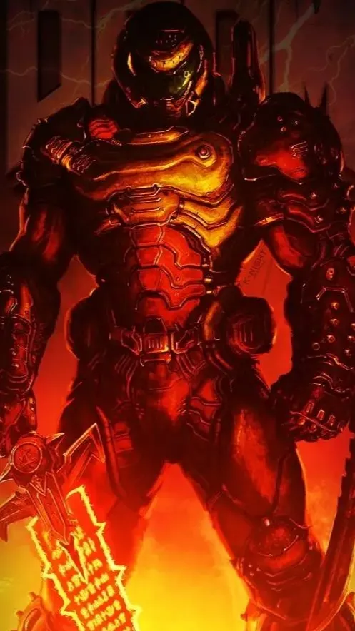 ai character: The Doom Slayer🔥 background