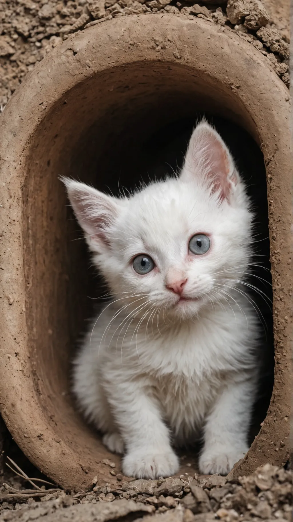 ai character: Abandoned kitty background