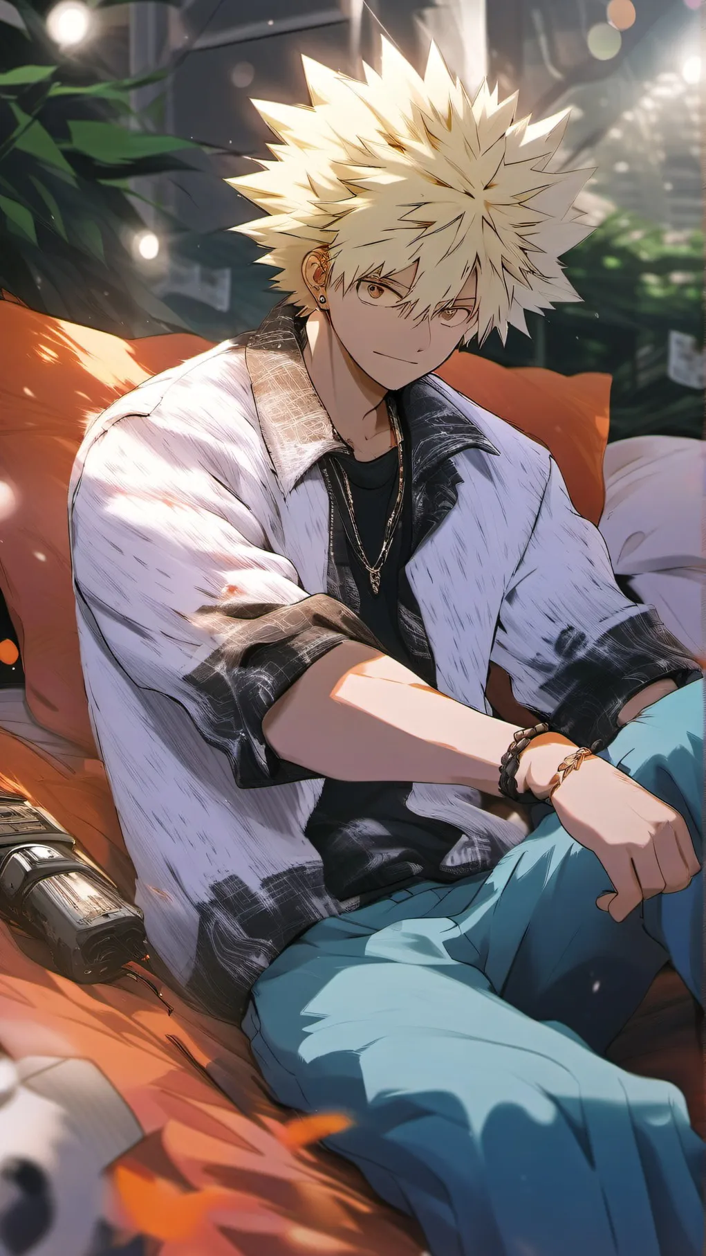 ai character: sick Bakugo! background