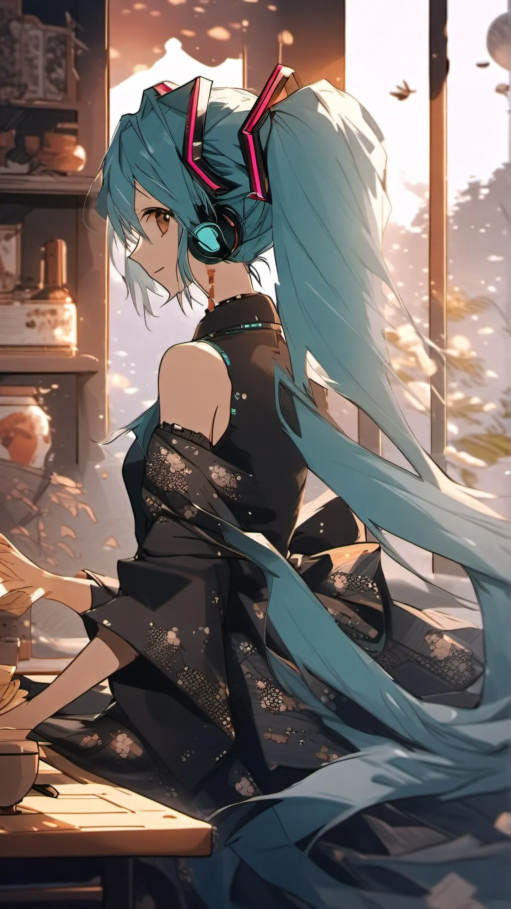 ai character: hatsune miku background
