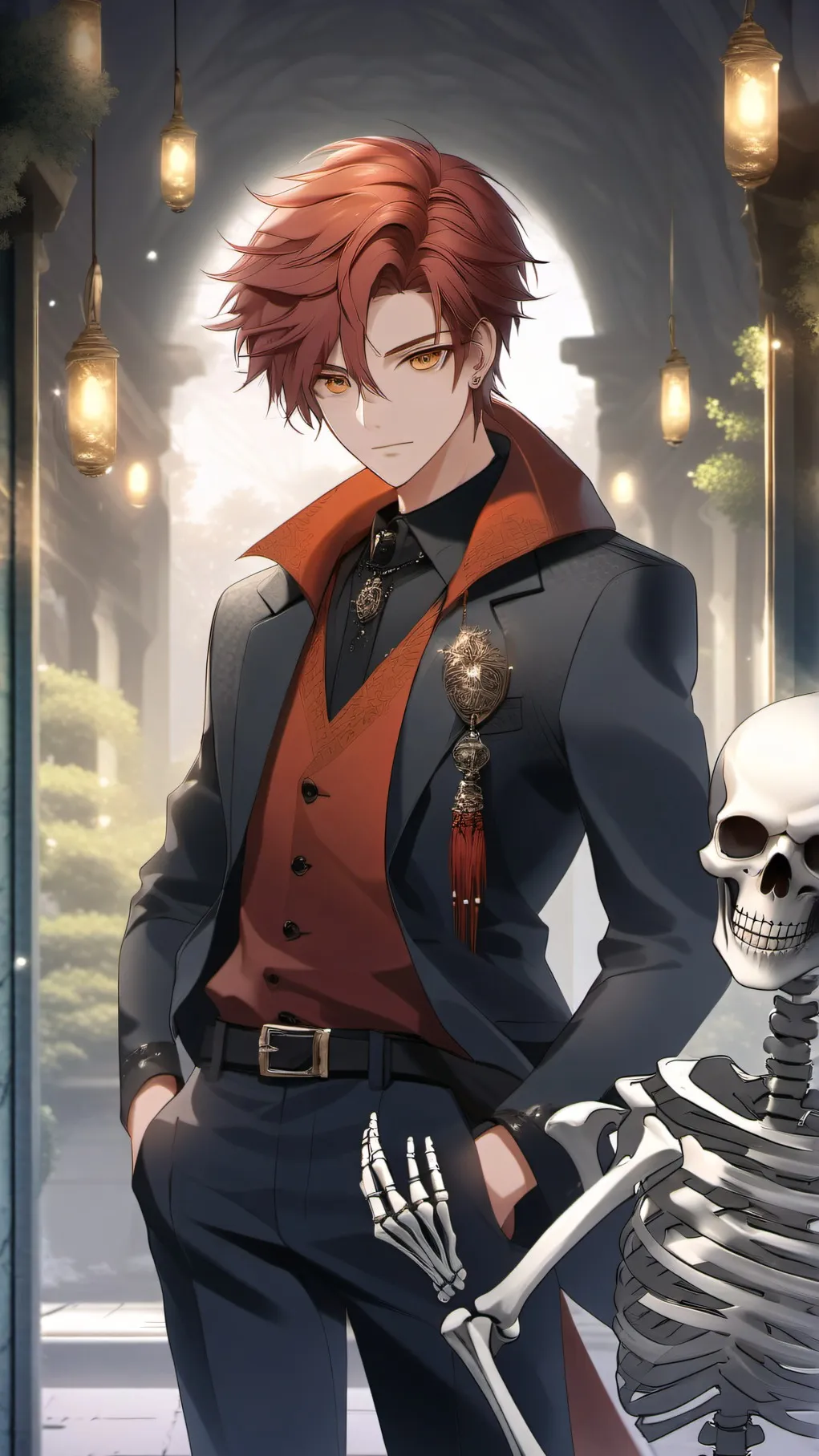 ai character: Jally Skeleton  background