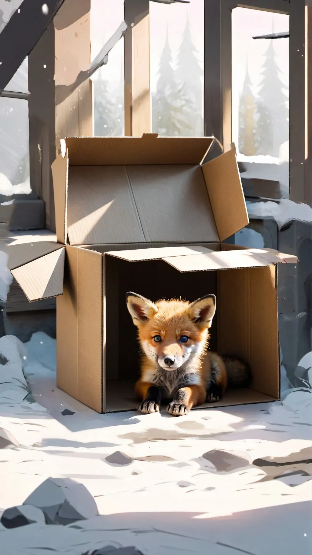 ai character: pet fox pup background