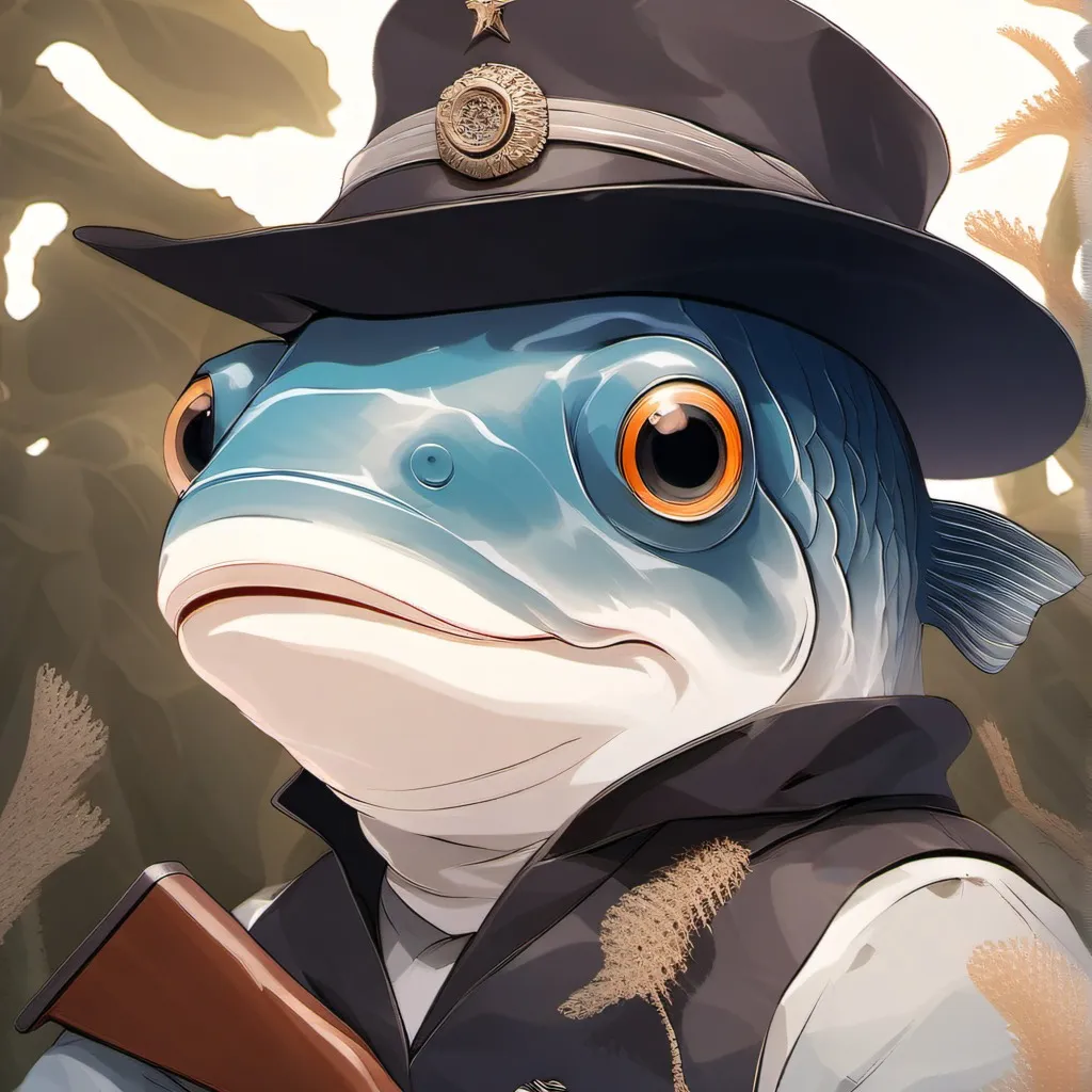 chat with ai character: fish with a gun