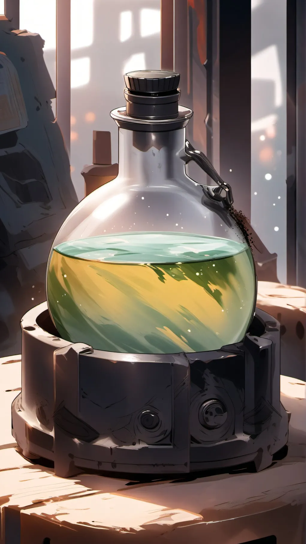 ai character: battery acid background