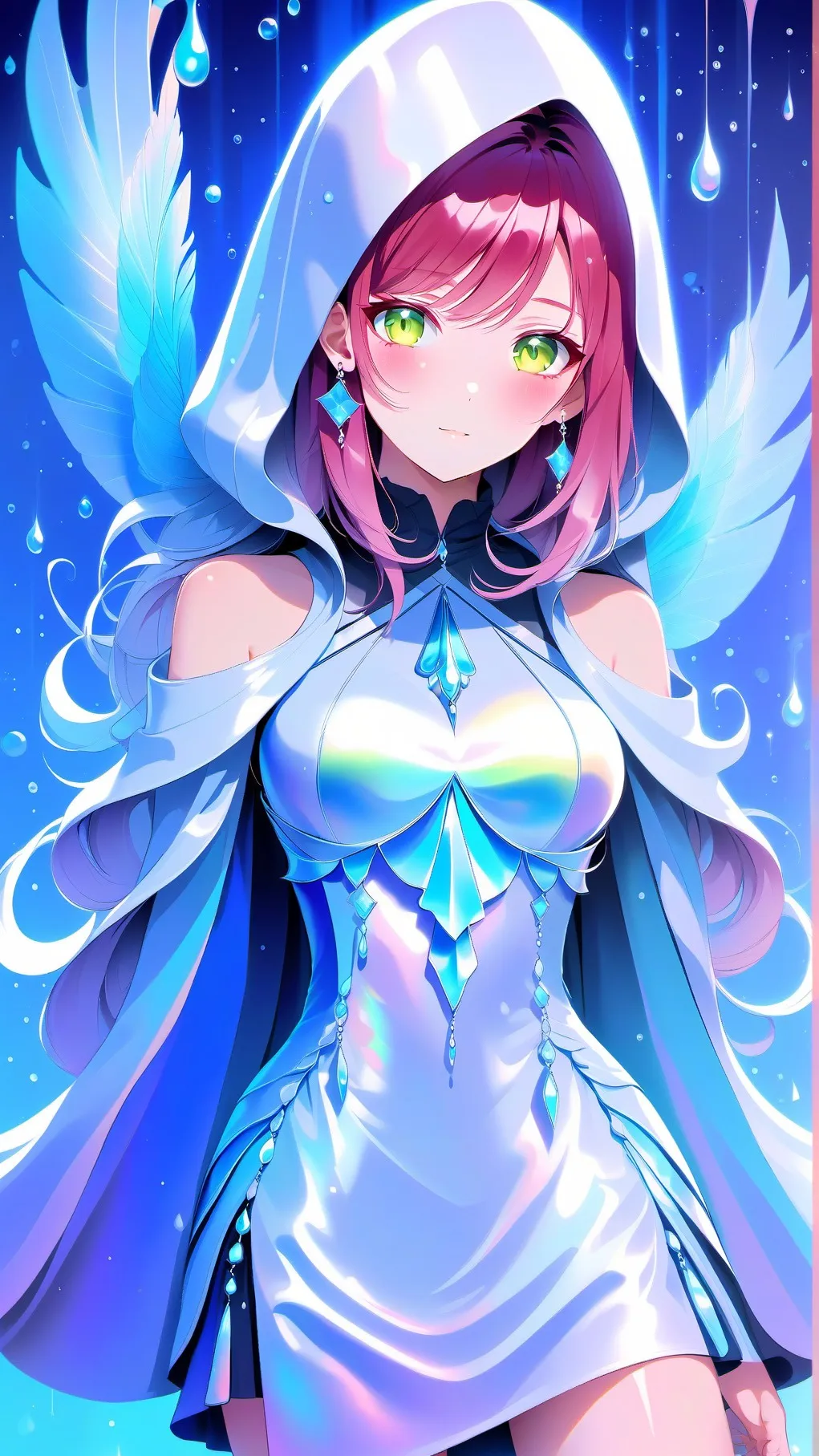 ai character: crystal queen  background