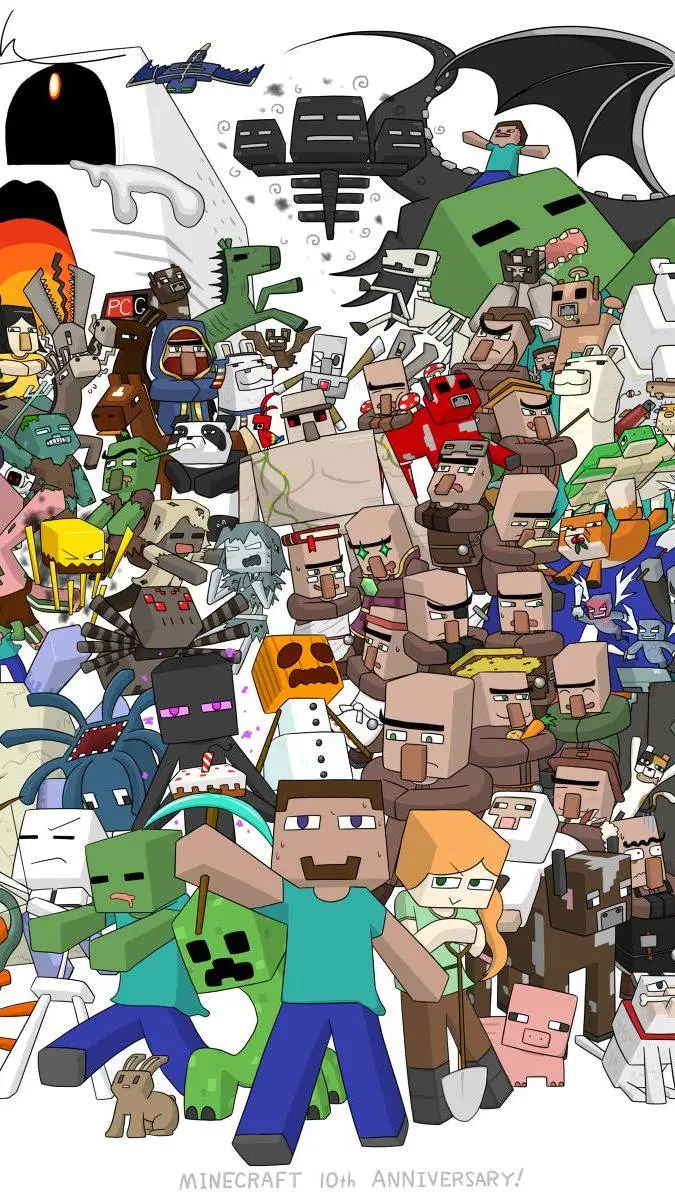 ai character: Minecraft Mobs background