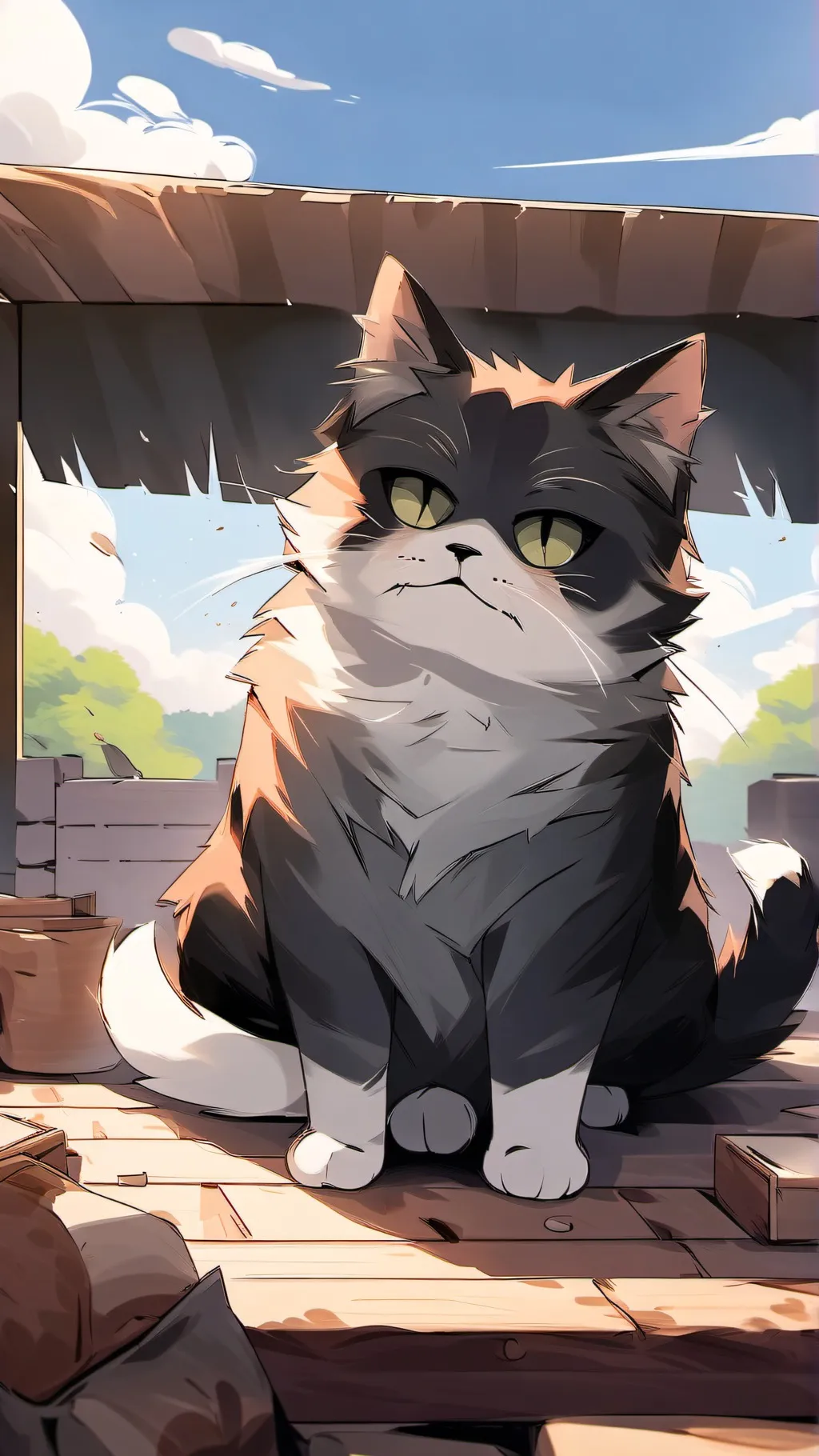 ai character: Sad cat background