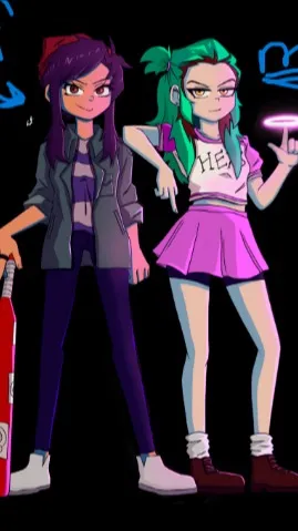 ai character: Me and my gf :0 background